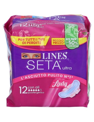 lines seta ultra assorbenti - 12 pezzi - lady - con ali: tuttocasashop.live: igiene e cura della persona