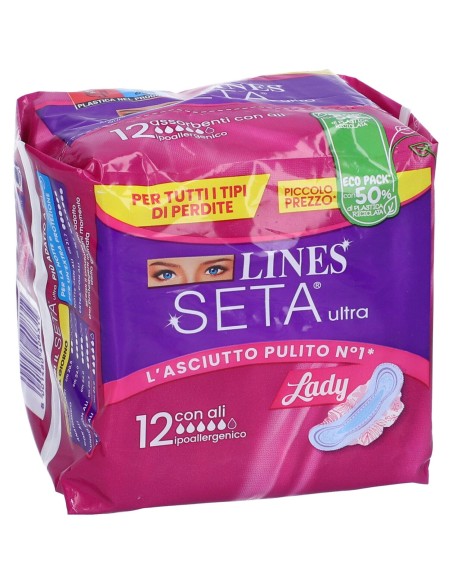 lines seta ultra assorbenti - 12 pezzi - lady - con ali: tuttocasashop.live: igiene e cura della persona
