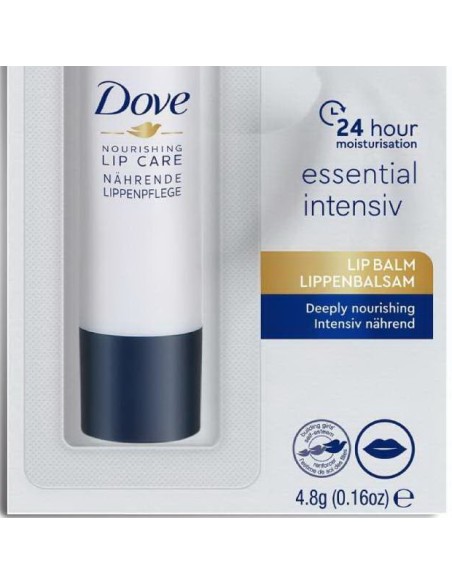 dove balsamo labbra stick 4.8g - nourishing lip care - essential intensiv: tuttocasashop.live: igiene e cura della persona