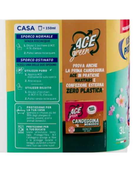 ace candeggina per bucato e casa 3000ml - profumata: tuttocasashop.live: prodotti per bucato e tessuti