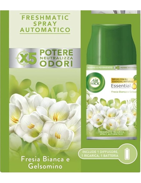 air wick fresh matic diffusore + ricarica - fresia bianca e gelsomino: tuttocasashop.live: pulizia e cura della casa