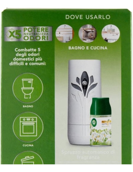 air wick fresh matic diffusore + ricarica - fresia bianca e gelsomino: tuttocasashop.live: pulizia e cura della casa