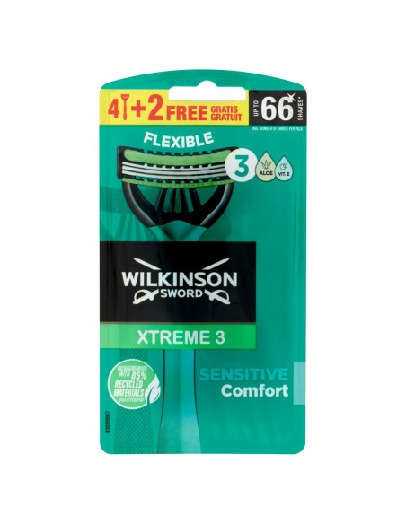 wilkinson xtreme3 rasoi radi & getta trilama - 6 pezzi - sensitive comfort: tuttocasashop.live: igiene e cura della persona