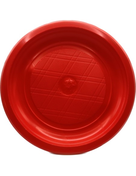 elios 20 piatti in plastica riutilizzabili diametro 21cm - piani - rossi: tuttocasashop.live: carta & monouso