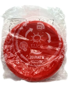 elios 20 piatti in plastica riutilizzabili diametro 21cm - fondi - rossi: tuttocasashop.live: carta & monouso
