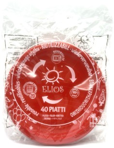 elios 40 piatti monouso in plastica formato dessert - diametro 17cm - rossi: tuttocasashop.live: carta & monouso