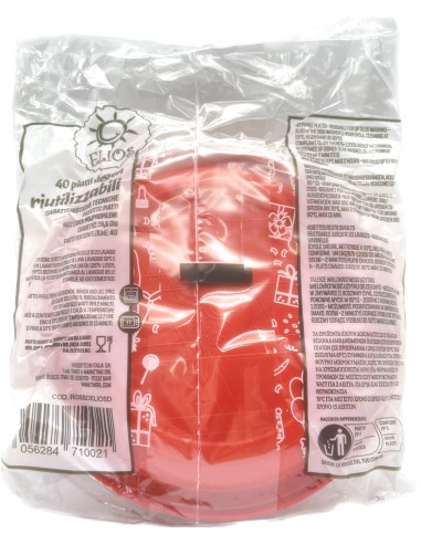elios 40 piatti monouso in plastica formato dessert - diametro 17cm - rossi: tuttocasashop.live: carta & monouso