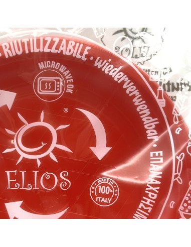 elios 40 piatti monouso in plastica formato dessert - diametro 17cm - rossi: tuttocasashop.live: carta & monouso