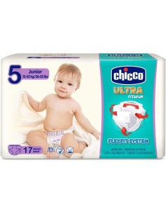 chicco pannolini ultra fit&fun taglia 5 junior 12-25kg - 17 pezzi: tuttocasashop.live: igiene e cura della persona