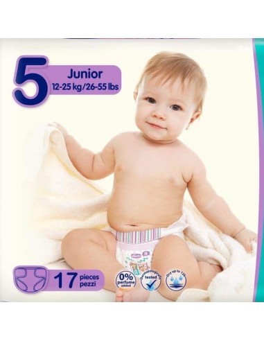 chicco pannolini ultra fit&fun taglia 5 junior 12-25kg - 17 pezzi: tuttocasashop.live: igiene e cura della persona