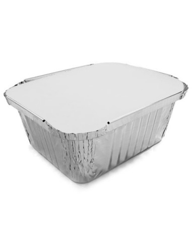 kito 4 vaschette in alluminio da 1 porzione 14x12x4cm - con coperchio: tuttocasashop.live: carta & monouso