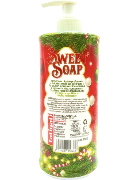 sweet soap sapone liquido - felice natale - 500ml - pino: tuttocasashop.live: igiene e cura della persona