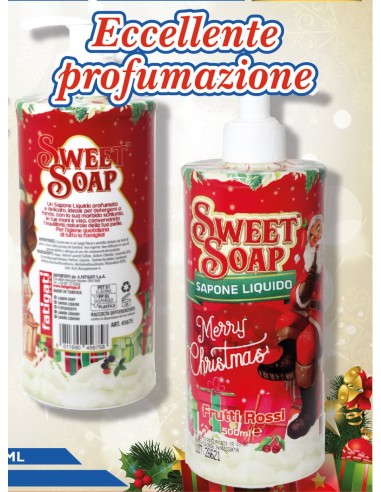 sweet soap sapone liquido - merry christmas - 500ml - frutti rossi: tuttocasashop.live: igiene e cura della persona