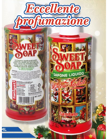 sweet soap sapone liquido - buon natale - 500ml - sandalo: tuttocasashop.live: igiene e cura della persona