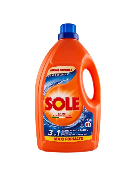 sole deterivo lavatrice liquido 61 lavaggi - 2745ml - bianco splendente: tuttocasashop.live: prodotti per bucato e tessuti