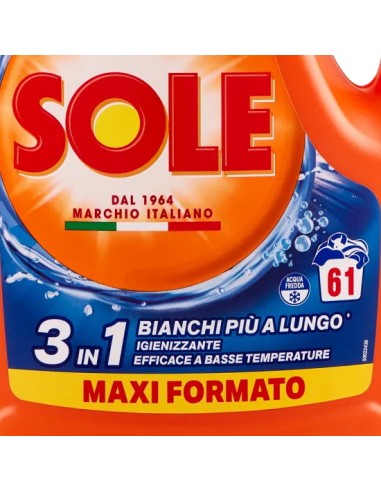 sole deterivo lavatrice liquido 61 lavaggi - 2745ml - bianco splendente: tuttocasashop.live: prodotti per bucato e tessuti