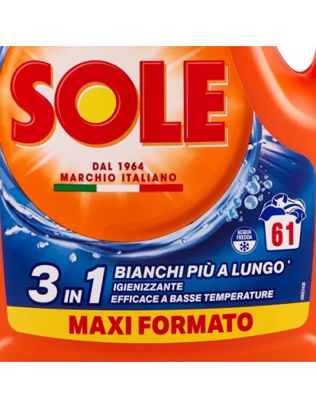 sole deterivo lavatrice liquido 61 lavaggi - 2745ml - bianco splendente: tuttocasashop.live: prodotti per bucato e tessuti