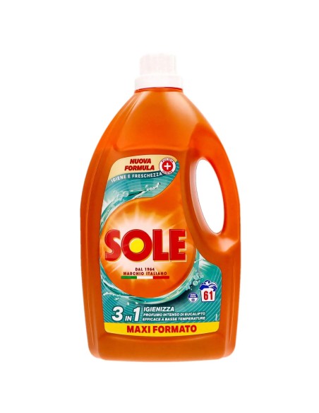 sole deterivo lavatrice liquido 61 lavaggi - 2745ml - igiene e freschezza: tuttocasashop.live: prodotti per bucato e tessuti