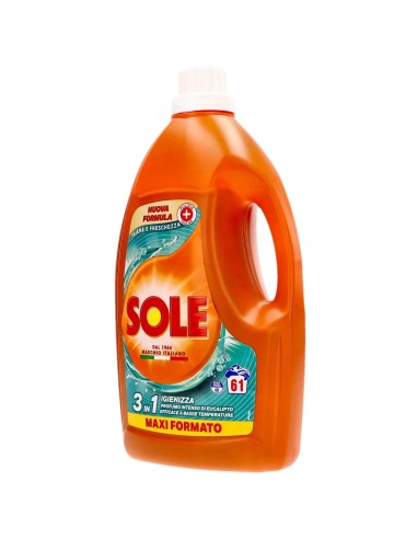 sole deterivo lavatrice liquido 61 lavaggi - 2745ml - igiene e freschezza: tuttocasashop.live: prodotti per bucato e tessuti