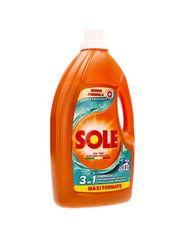 sole deterivo lavatrice liquido 61 lavaggi - 2745ml - igiene e freschezza: tuttocasashop.live: prodotti per bucato e tessuti