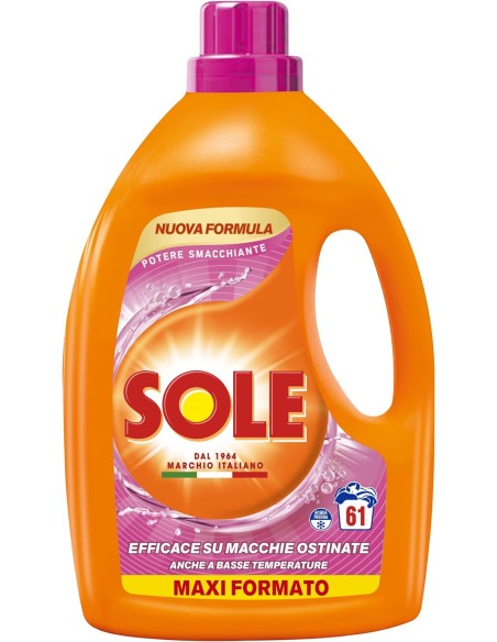 sole deterivo lavatrice liquido 61 lavaggi - 2745ml - potere smacchiante: tuttocasashop.live: prodotti per bucato e tessuti