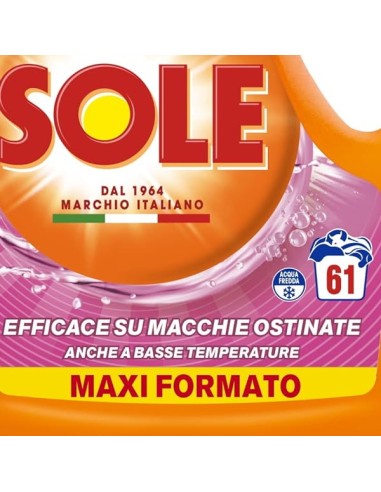 sole deterivo lavatrice liquido 61 lavaggi - 2745ml - potere smacchiante: tuttocasashop.live: prodotti per bucato e tessuti