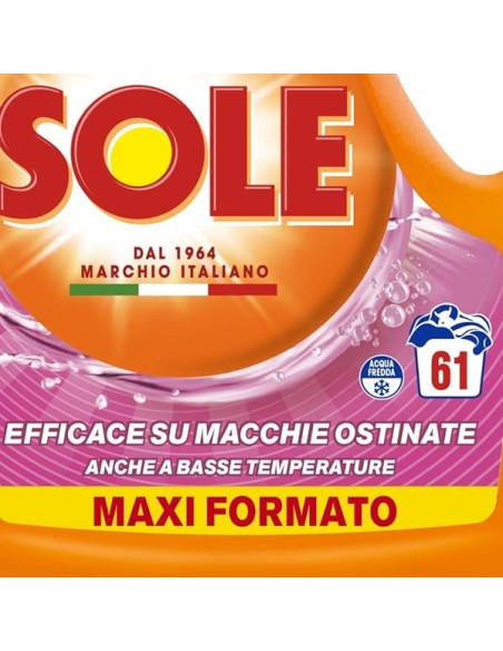 sole deterivo lavatrice liquido 61 lavaggi - 2745ml - potere smacchiante: tuttocasashop.live: prodotti per bucato e tessuti