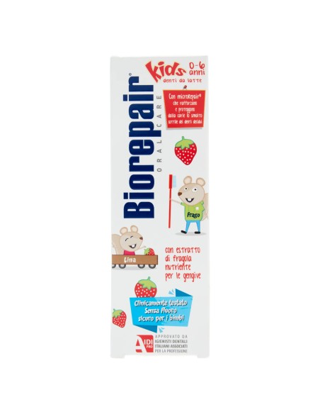 biorepair kids dentifricio per bambini da 0 a 6 anni - 75ml - gusto fragola: tuttocasashop.live: igiene e cura della persona