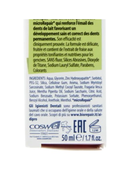 biorepair kids dentifricio per bambini da 0 a 6 anni - 75ml - gusto fragola: tuttocasashop.live: igiene e cura della persona