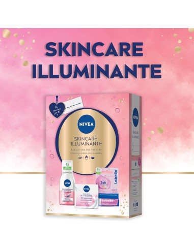 nivea skincare illuminante cofanetto: crema giorno + struccante + labello: tuttocasashop.live: igiene e cura della persona