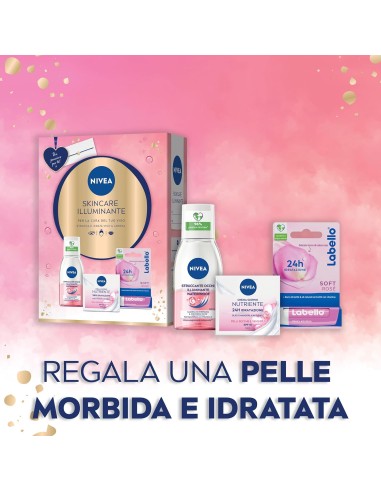nivea skincare illuminante cofanetto: crema giorno + struccante + labello: tuttocasashop.live: igiene e cura della persona