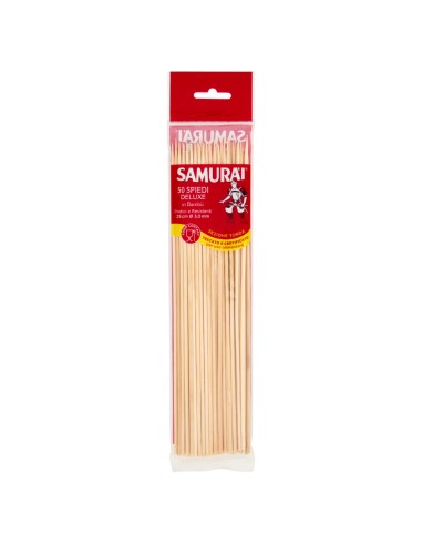 samurai spiedini in legno di bamboo - 25cm - 50 pezzi: tuttocasashop.live: carta & monouso