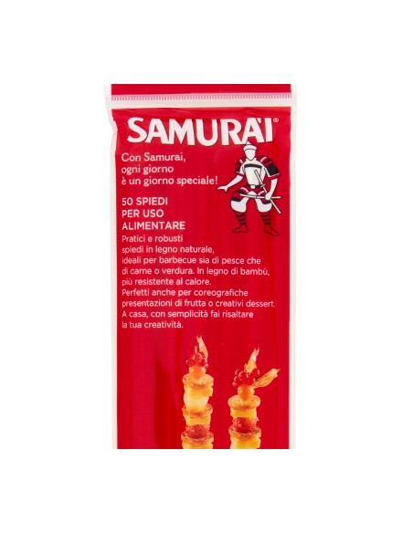 samurai spiedini in legno di bamboo - 25cm - 50 pezzi: tuttocasashop.live: carta & monouso