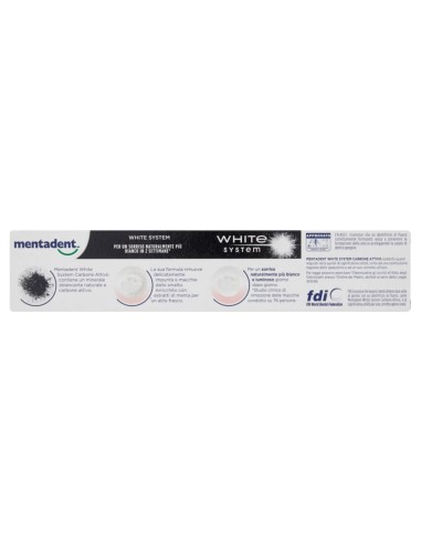 mentadent dentifricio - 75ml - white system - carbone attivo - sbiancante: tuttocasashop.live: igiene e cura della persona