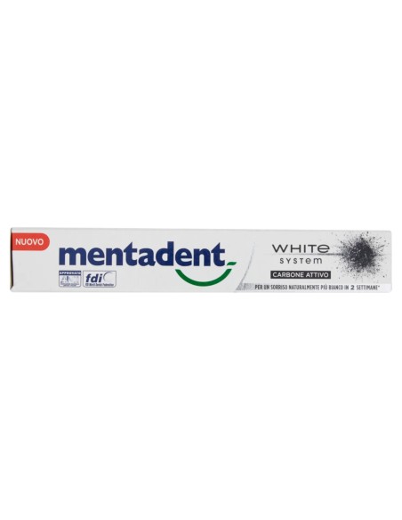 mentadent dentifricio - 75ml - white system - carbone attivo - sbiancante: tuttocasashop.live: igiene e cura della persona