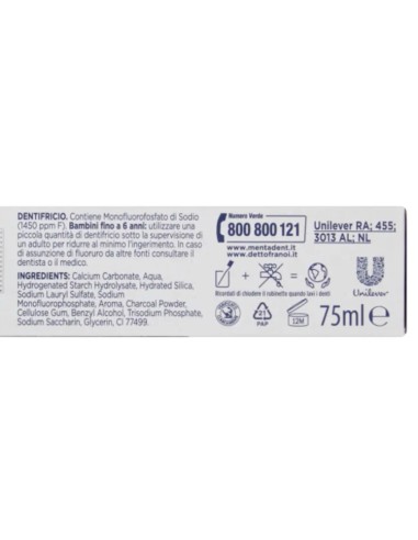 mentadent dentifricio - 75ml - white system - carbone attivo - sbiancante: tuttocasashop.live: igiene e cura della persona
