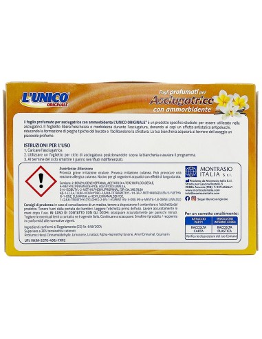 l'unico 20 fogli profumati per asciugatrice con ammorbidente nettare oriente: tuttocasashop.live: prodotti per bucato e tessuti
