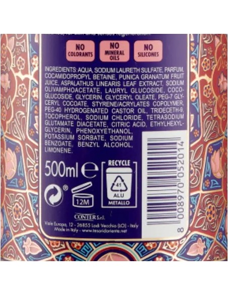 tesori d'oriente bagnoschiuma 500ml - pers. dream - melograno e te' rosso: tuttocasashop.live: igiene e cura della persona