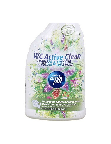 ambipur wc active clean spray 750ml - cedro e salvia: tuttocasashop.live: pulizia e cura della casa