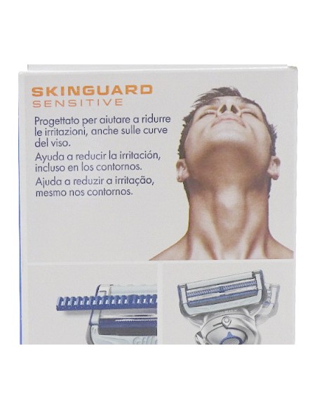gillette skinguard rasoio - base con 1 testina ricambio - pelle sensibile: tuttocasashop.live: igiene e cura della persona