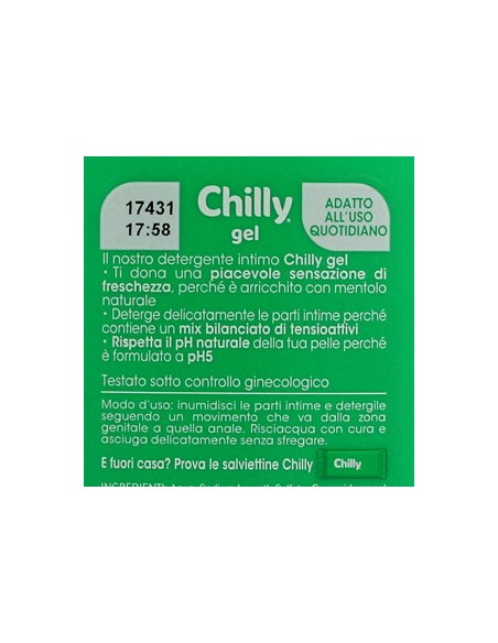chilly detergente intimo 200ml - gel freschezza naturale a lungo - antiodor: tuttocasashop.live: igiene e cura della persona
