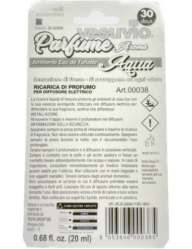 vesuvio ricarica deodorante elettrico compatibile ambipur - aqua: tuttocasashop.live: pulizia e cura della casa