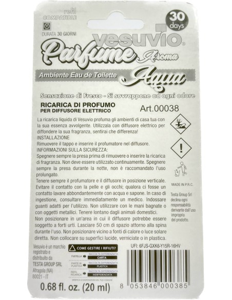 vesuvio ricarica deodorante elettrico compatibile ambipur - aqua: tuttocasashop.live: pulizia e cura della casa