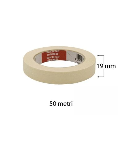 lc nastro adesivo di carta 19mm x 50 metri - gommata incollante a solvente: tuttocasashop.live: altro - bazar