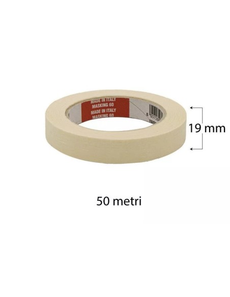 lc nastro adesivo di carta 19mm x 50 metri - gommata incollante a solvente: tuttocasashop.live: altro - bazar