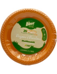 the best 25 piatti plastica riutilizzabili - dessert diametro 17cm - arancio: tuttocasashop.live: carta & monouso