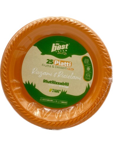 the best 25 piatti plastica riutilizzabili - dessert diametro 17cm - arancio: tuttocasashop.live: carta & monouso