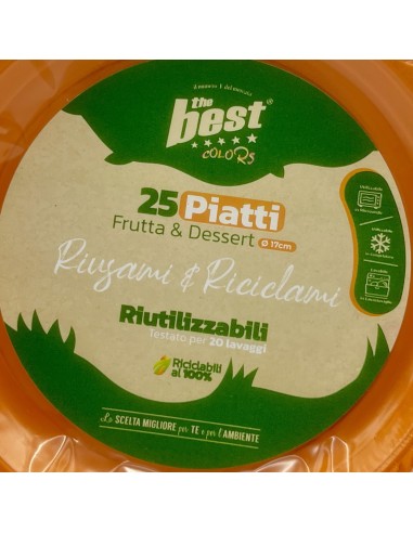 the best 25 piatti plastica riutilizzabili - dessert diametro 17cm - arancio: tuttocasashop.live: carta & monouso