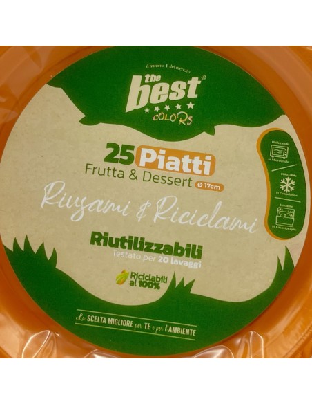 the best 25 piatti plastica riutilizzabili - dessert diametro 17cm - arancio: tuttocasashop.live: carta & monouso