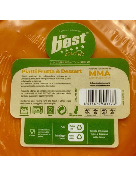 the best 25 piatti plastica riutilizzabili - dessert diametro 17cm - arancio: tuttocasashop.live: carta & monouso